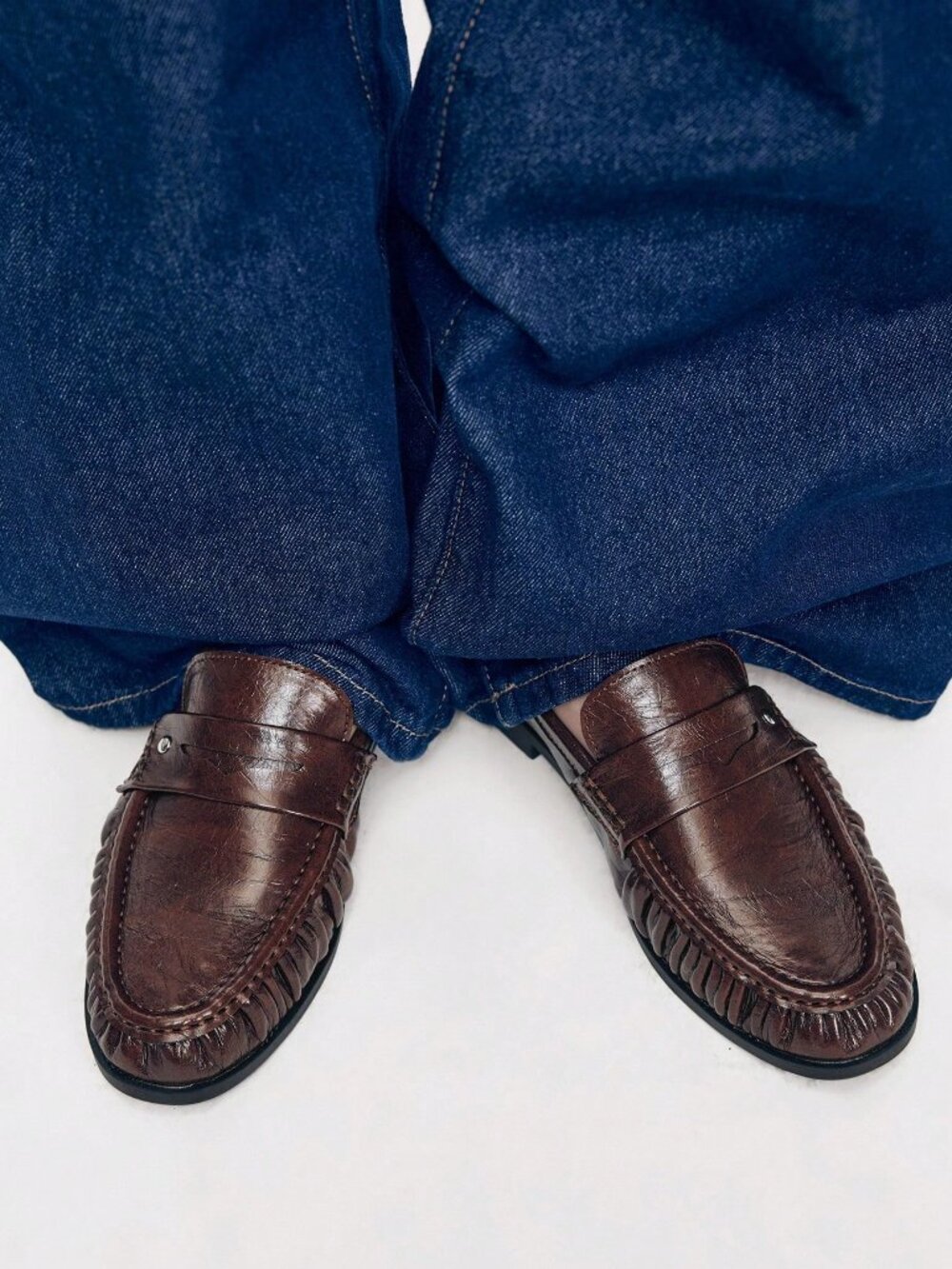 Coffee Brown Casual Women's Plain Flat Penny Loafers Shoes